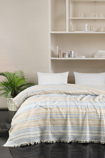 Ekose Model - Sarı Çift Kişilik Pike 200x230