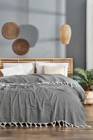 Deniz Model - Antrasit Çift Kişilik Pike 200x230