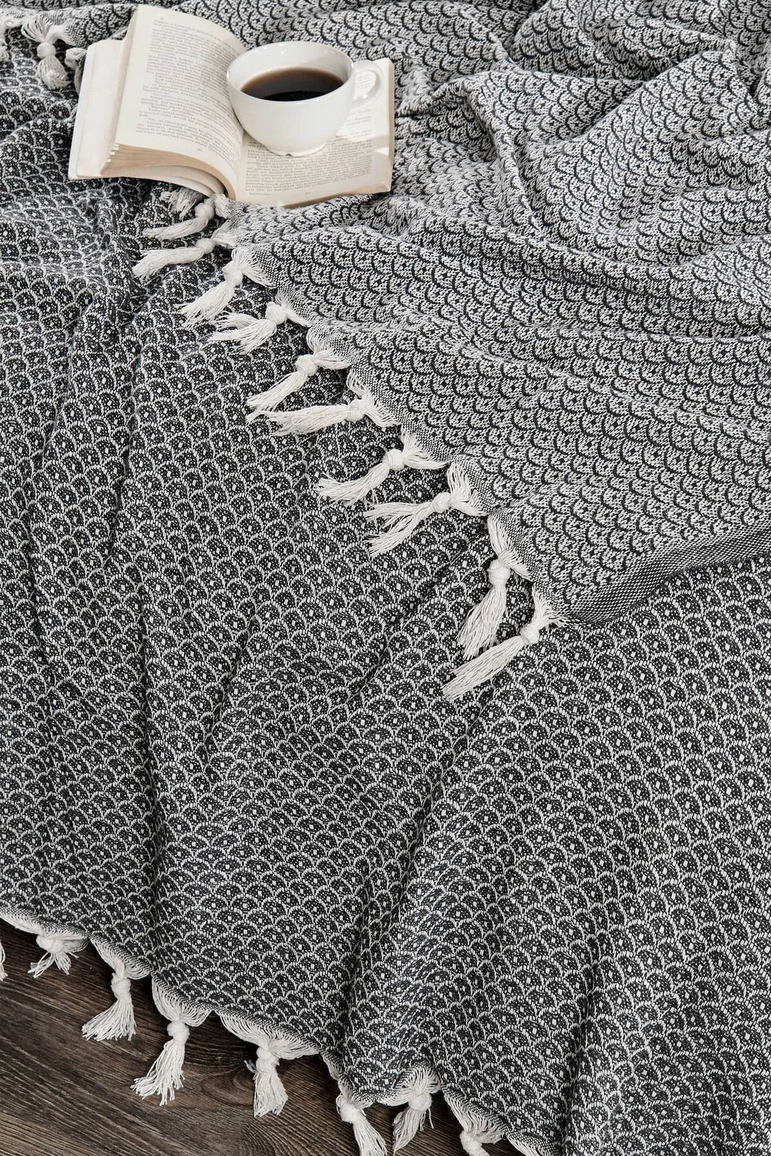 Deniz Model - Antrasit Çift Kişilik Pike 200x230