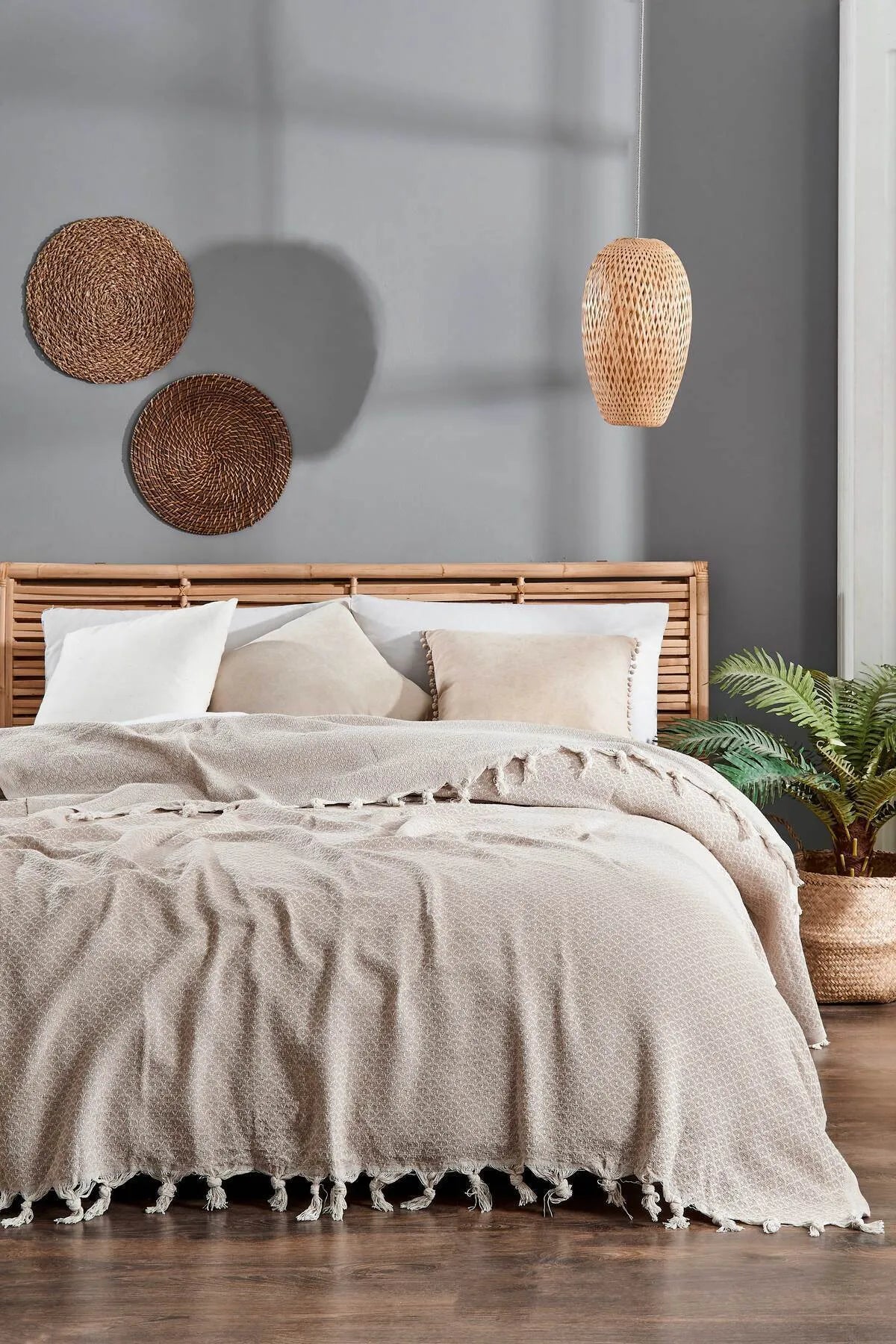 Deniz Model - Bej Çift Kişilik Pike 200x230