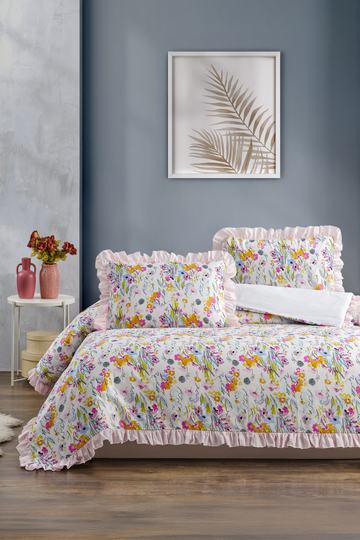 Daisy Fırfırlı Çift Kişilik Nevresim Seti