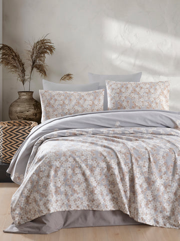 Baskılı Pike Takımı Tek Kişilik Piti Yaprak Rose - 029953