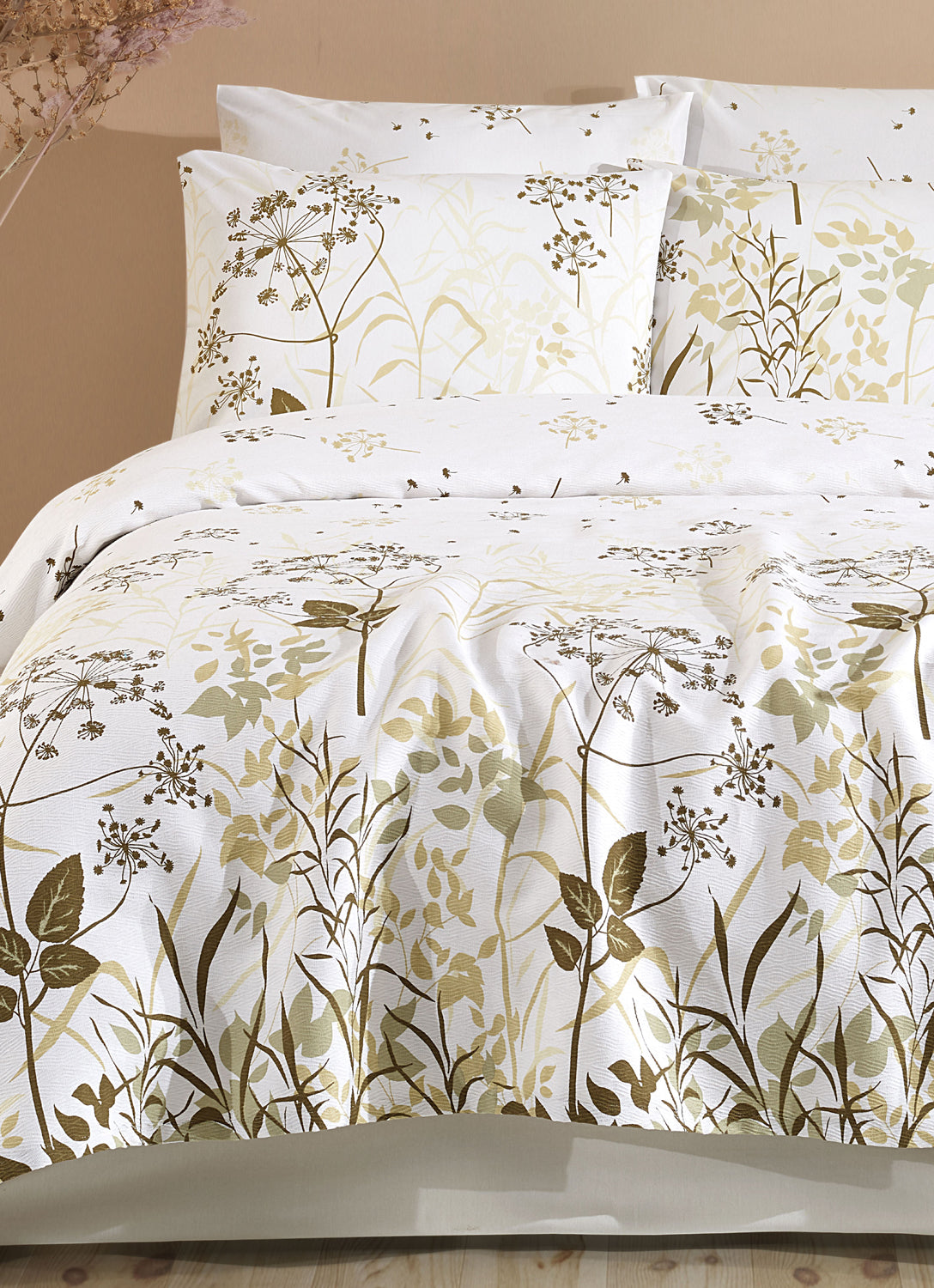 Pike Seti Baskılı Çift Kişilik Golden Beyaz - 031759