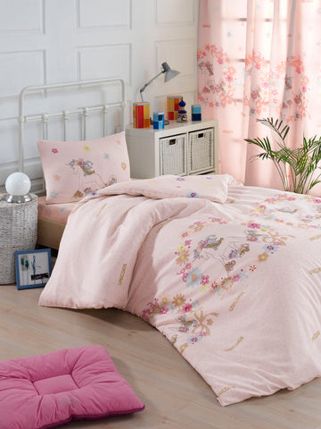 Kolay Ütülenir Nevresim Takımı Tek Kişilik Unicornlar Pembe - 021395