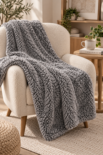 Peluş Welsoft TV Battaniyesi – 100 × 175 cm | Gri |