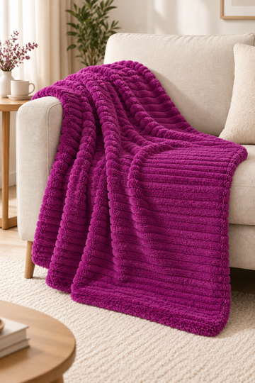 Peluş Welsoft TV Battaniyesi – 100 × 175 cm | Magenta |