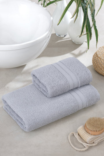 Kai 2'li Banyo Havlu Seti | Pamuklu  | Gri |