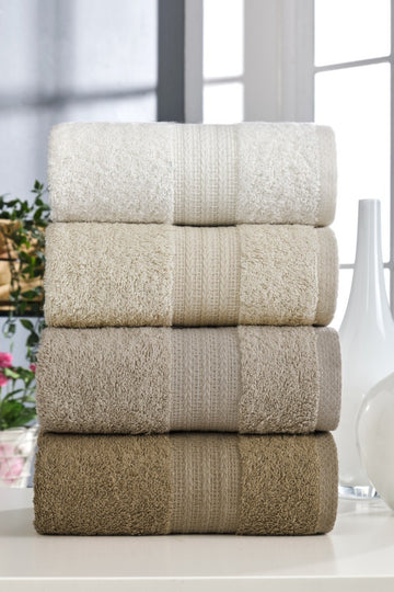 KAİ El&Yüz Havlu Seti 4'lü 50x90cm | Kahve |