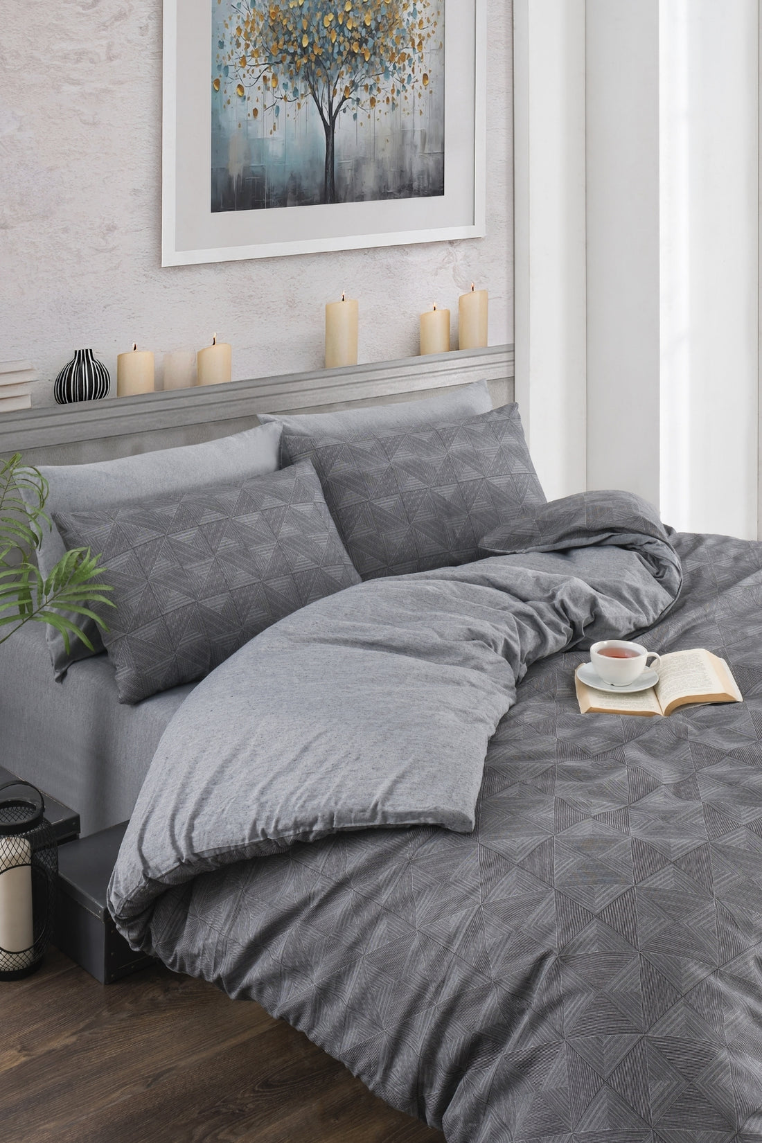 Soft Dreams Serisi | Line Çift Kişilik Pamuklu Desenli Nevresim Takımı | Lastikli Çarşaflı |